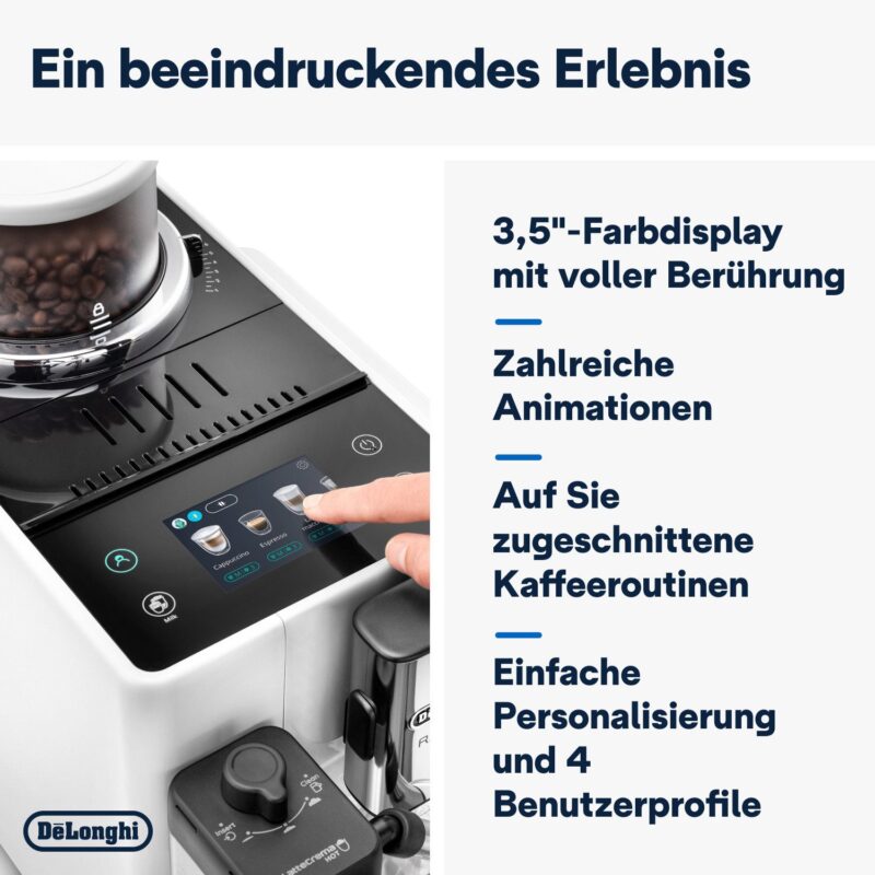 Kaffeevollautomat De’Longhi EXAM440.55.W Rivelia Milk Weiß – Bild 5